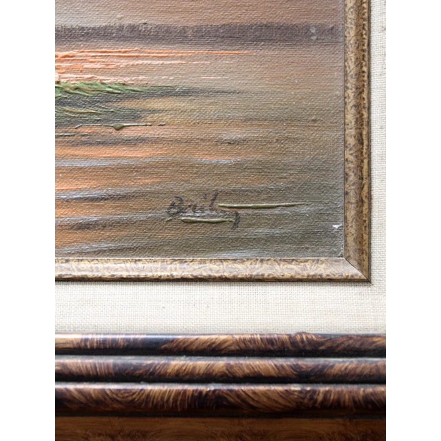 Brown Vintage Landscape Oil Painting For Sale - Image 8 of 13