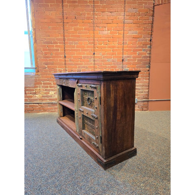 Artisan Carved Reclaimed Wood Sideboard For Sale In Boston - Image 6 of 8