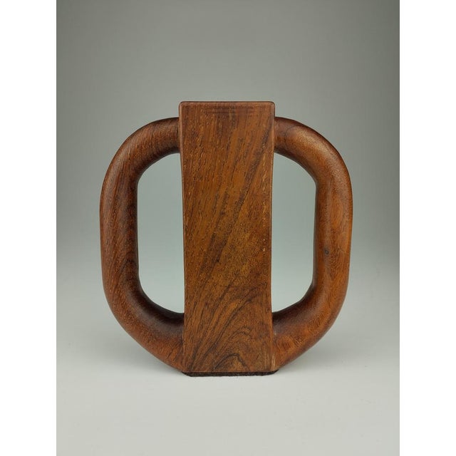 Brown Mid-Century Teak Vase, 1960s For Sale - Image 8 of 8