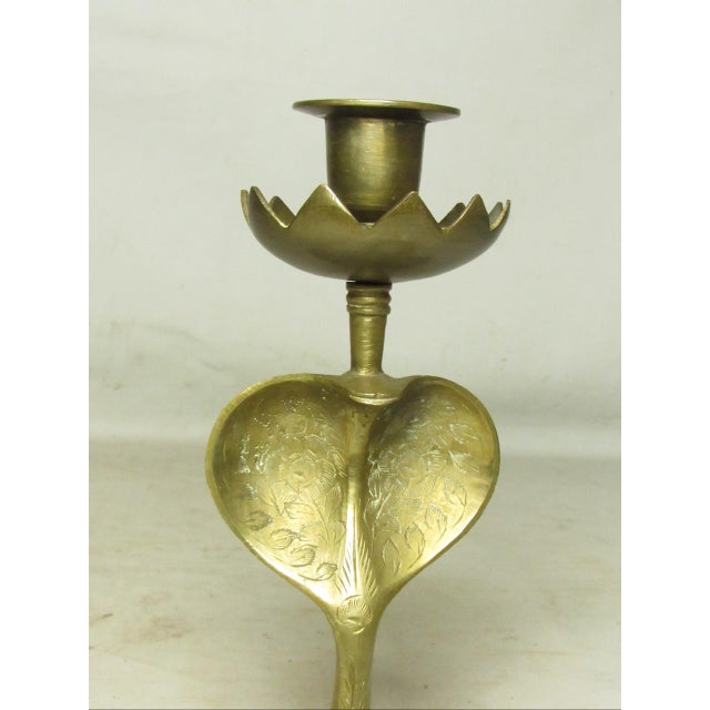 Pair of Anglo Indian Brass Cobra Candlesticks For Sale In San Francisco - Image 6 of 14