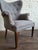 1940s Butterfly Wingback Armchair in Gray Bouclé For Sale - Image 10 of 16