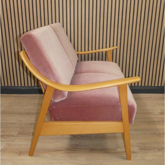 Mid-Century Modernist 2-Seater Sofa in Light Wood, 1960s For Sale - Image 5 of 11