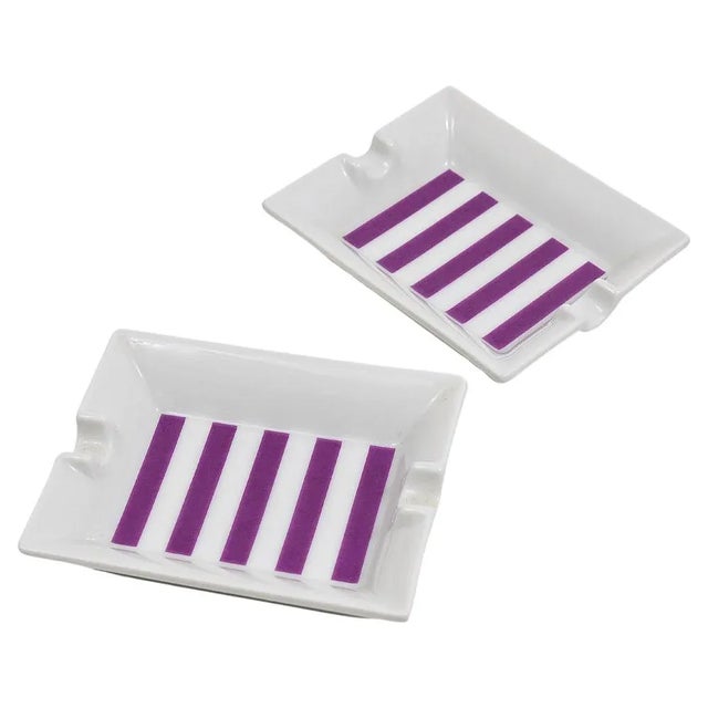 Mid-Century Purple Porcelain Ashtrays from Augarten, Vienna, Austria, 1950s, Set of 2 For Sale - Image 11 of 11