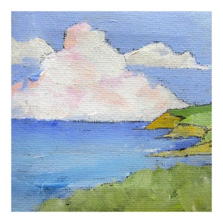 Miniature Pacific Coast 4x4 Landscape O/C Painting For Sale