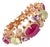 Bochic "Capri" Vintage Amethyst & Multi Color Sapphires Cuff Set In 18K & Silver For Sale