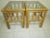 Wood 1990s Vintage Tiki Palm Beach Bamboo Rattan End Table Glass Top Honey Color Set of 2 For Sale - Image 7 of 12