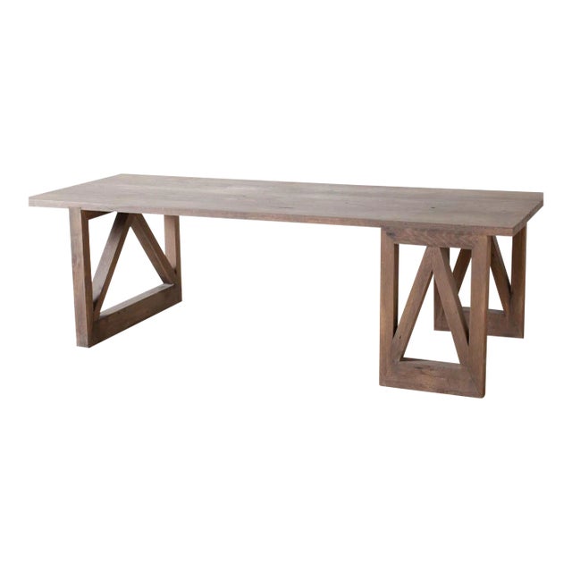 Contemporary Rectangular Oak V Dining Table For Sale
