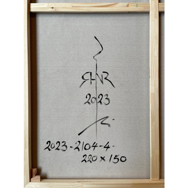 Cerulean Contemporary Abstract Oil on Linen "Abstract Informal 2023-2104-4" by Robert Niesse For Sale - Image 8 of 8