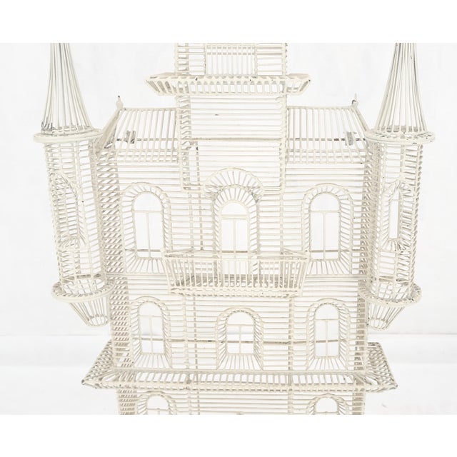 53" Tall c1960s Very Fine Wall Wire Sculpture of Castle House Architecture For Sale - Image 14 of 17
