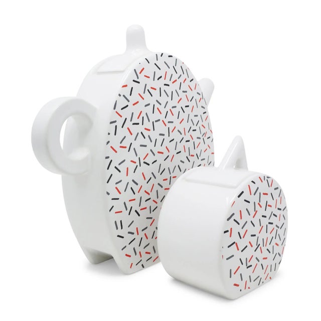 1980s Italian Ceramic Coffee Pot & Sugar Set by Massimo Materassi for Mas Italy For Sale - Image 4 of 9