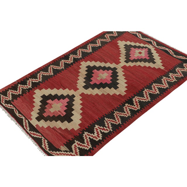 Rug & Kilim 1950s Vintage Shahsavan Persian Kilim in Red, Beige & Black Patterns by Rug & Kilim For Sale - Image 4 of 7