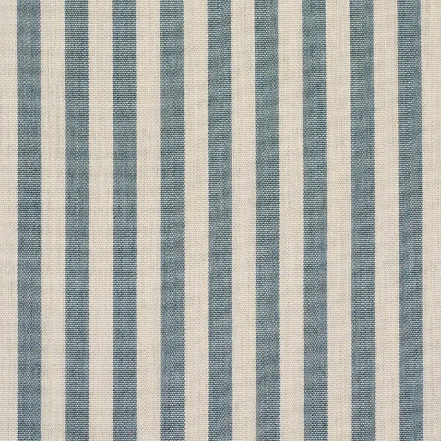 Schumacher Schumacher Hanson Indoor/Outdoor Stripe Narrow Fabric In Teal For Sale - Image 4 of 4