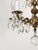 1950s Antique 5 Arm 5 Light Dark Patina Ornate Brass Cut Lead Glass Crystal Chandelier For Sale - Image 5 of 12