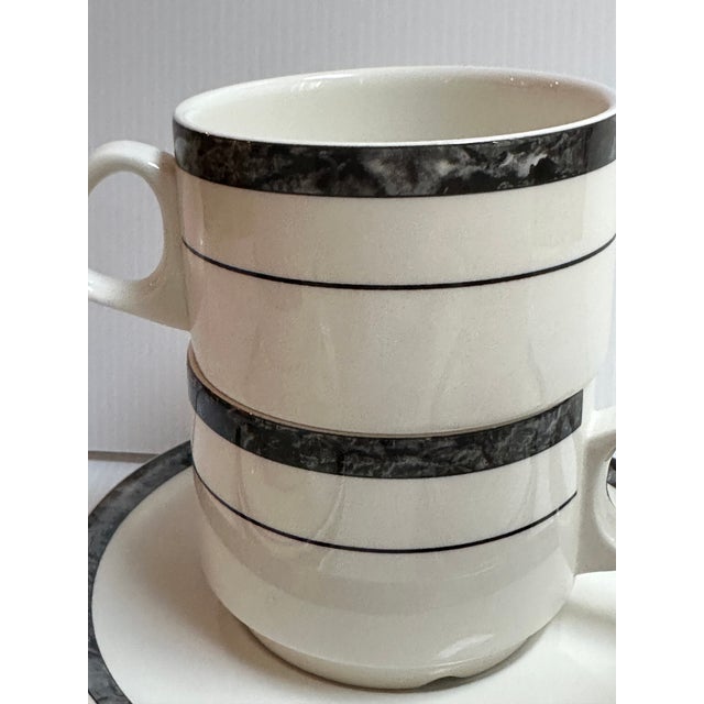 Ceramic 1980s Villeroy & Boch 6 Coffee/Tea Cups and Matching 6 Saucers Made in Luxembourg For Sale - Image 7 of 16