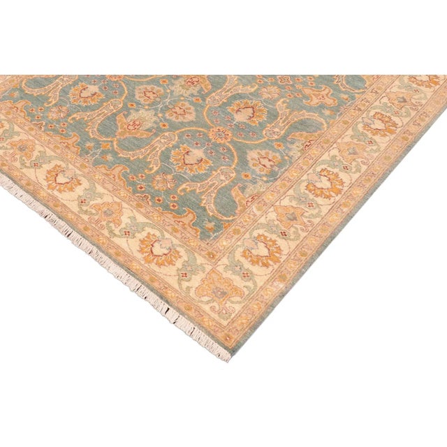 Classic Ziegler Green Beige Hand-Knotted Wool Rug - 5'2'' X 6'8'' For Sale - Image 4 of 8