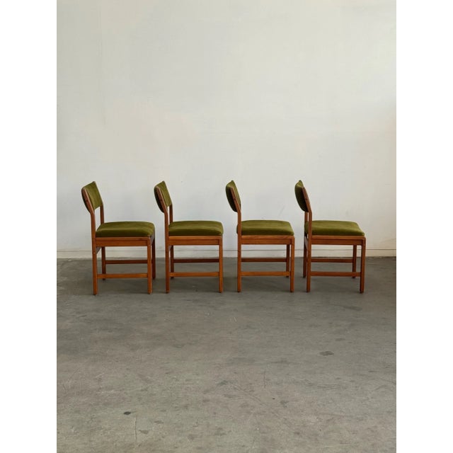 1970s Teak and Mohair Dining Chairs - Set of Four For Sale - Image 4 of 12