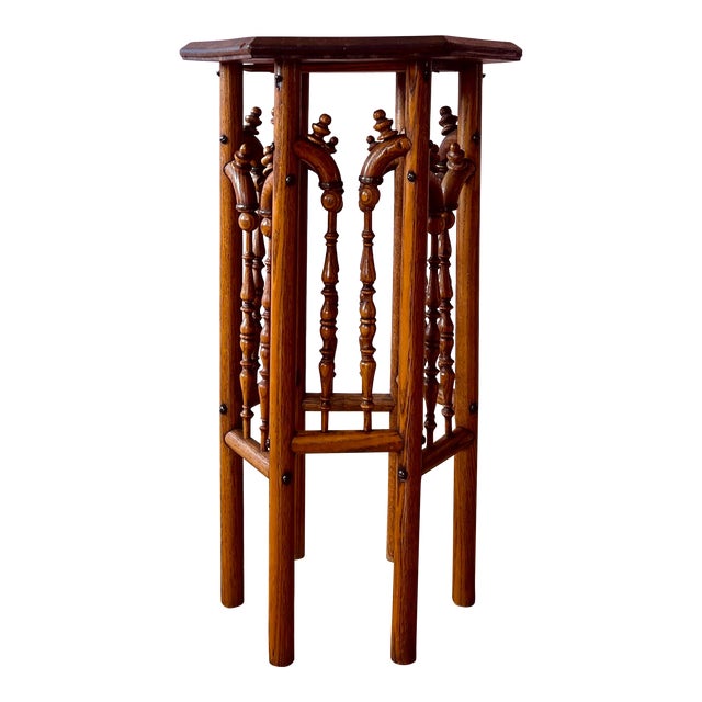 Antique Art & Crafts Oak Side Table For Sale