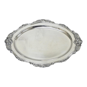 Vintage Baroque by Wallace 258 Victorian Silver Plated Oval Serving Platter Tray