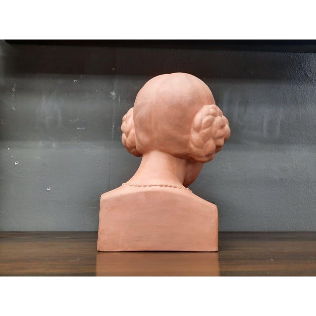 Stone Fritz Wolber, Bust of a Woman, 1920s-1940s, Clay For Sale - Image 7 of 13