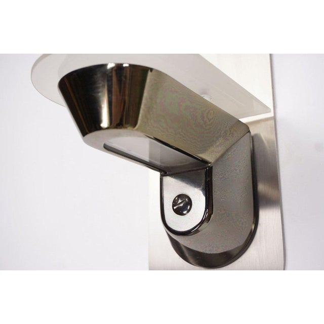 Mid-Century Modern Vintage Stainless Steel Wall Lights, 1980s, Set of 2 For Sale - Image 3 of 8