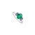 Modern Classic Oval Cut Emerald Blue Sapphire Trinity Ring Size 5 in 14k White Gold For Sale - Image 3 of 14