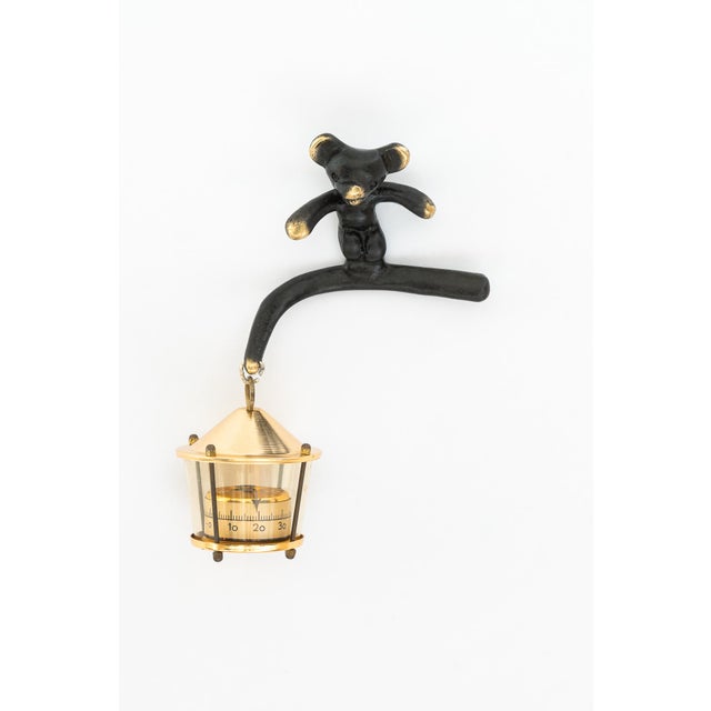 Mid-Century Modern Bear Thermometer Holder for Wall Mounting from Walter Bosse, Vienna, 1950s For Sale - Image 3 of 9