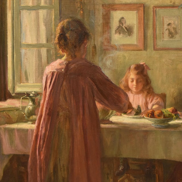 Marius Théodore Barthalot, Interior Scene Domestic Interior, 1890s, Oil on Canvas For Sale - Image 5 of 11