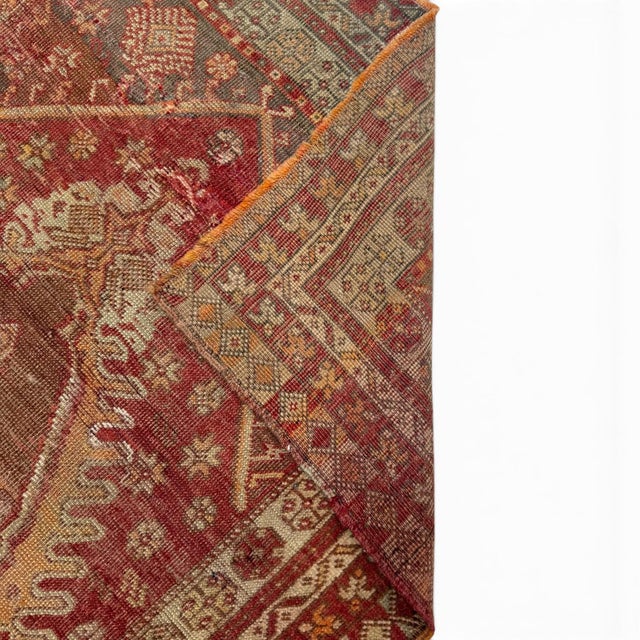1940s Antique Red Sivas Rug | Large Medallion Design | 3x5 For Sale - Image 5 of 6