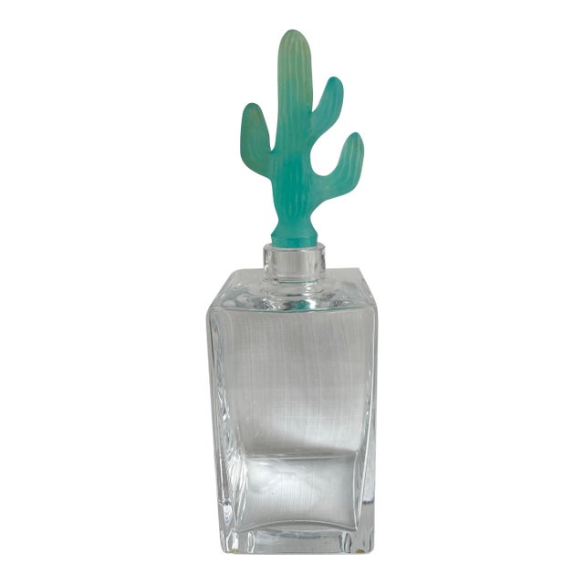 1990s Daum France Hilton McConnico “Cactus” Decanter For Sale