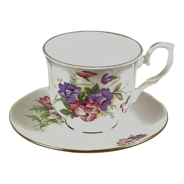 Antique Royal Winchester Teacup and Saucer For Sale