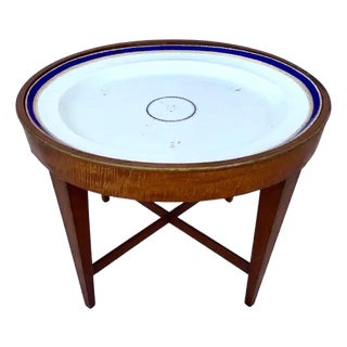 Chinese Export Porcelain Tray on Custom Stand For Sale