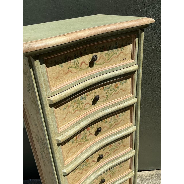 Vintage Italian Hand Painted Ligerie Chest For Sale - Image 9 of 12