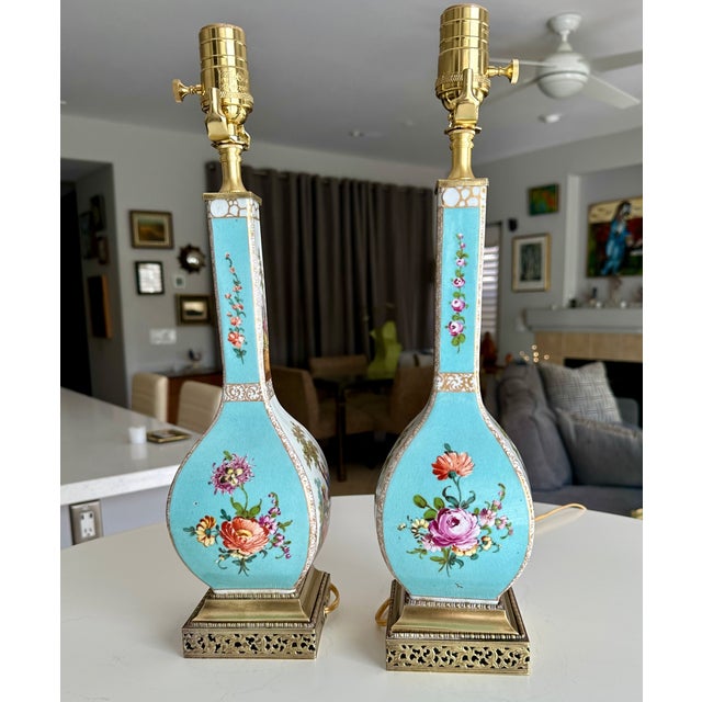 Pair 19th Century Helena Wolfsohn Dresden Porcelain Lamps For Sale In Palm Springs - Image 6 of 16