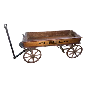 Antique Wooden Wagon With Wood Wheels