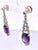 1920s Edwardian 21ct Amethyst Platinum Drop Earrings With Diamond Accents, Pair For Sale In Los Angeles - Image 6 of 12