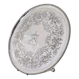 Late 18th Century George III Sterling Silver Waiter, 1785 For Sale