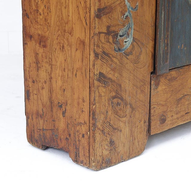 Primitive Rustic Farmhouse Folk Art Painted Bridal Cabinet For Sale - Image 13 of 14