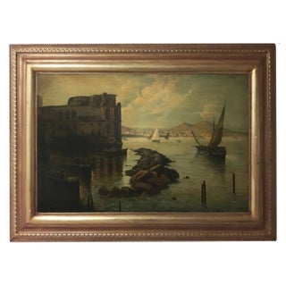 Naples, Posillipo School, Oil on Canvas, Framed For Sale