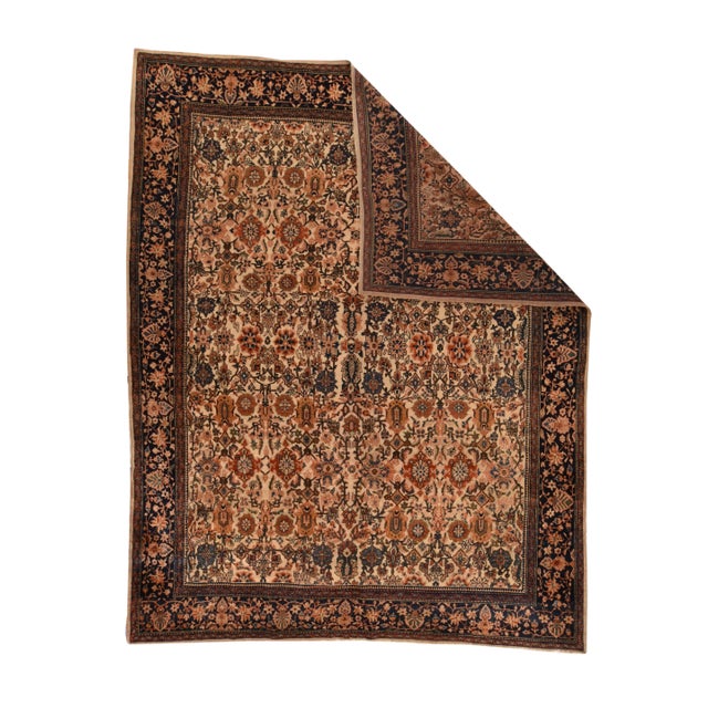 Hand-Knotted Persian Farahan Sarouk Wool 8'11'' x 11'8''