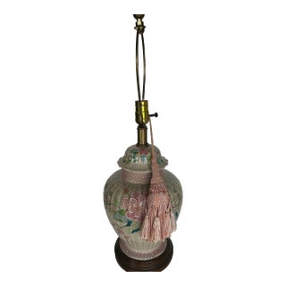 Frederick Cooper Pink and Green Table Lamp For Sale