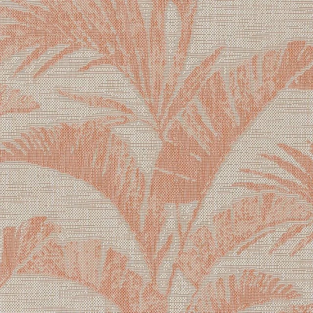 Salmon Momeni Contemporary Indoor/Outdoor Riviera Palm Rug in Coral, 6'6" x 9' For Sale - Image 8 of 9