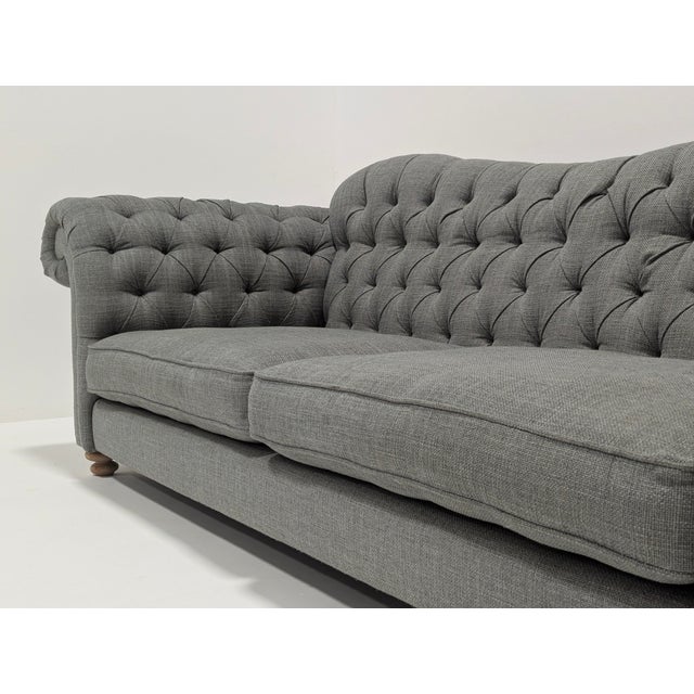 Textile Large Vintage Chesterfield Sofa For Sale - Image 7 of 15