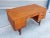 1960s Danish Modern Teak Partners Desk With Drop-Down Bar & Bookcase Back For Sale - Image 4 of 12