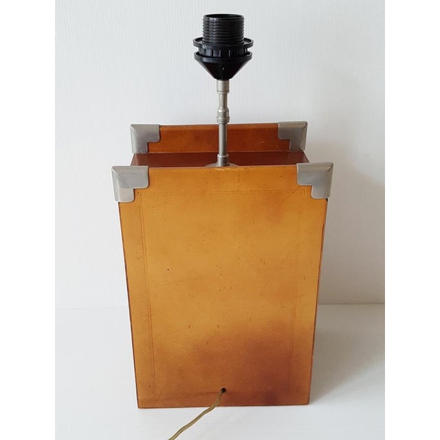 Jacques Adnet Leather Lamp by Jacques Adnet, 1970s For Sale - Image 4 of 9