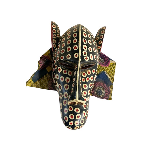 Vintage African Colorful Leopard Mask Bozo Bamana 16" H For Sale - Image 9 of 9