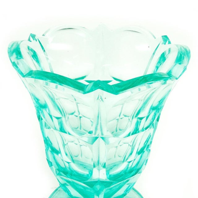 1930s Art Deco Uranium Vase from Moser, Czechoslovakia, 1930s For Sale - Image 5 of 16