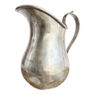 Antique French Silver Plate Pitcher From Hotel Oxford Et Cambridge Paris For Sale