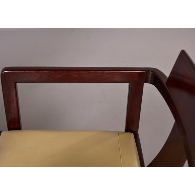 Brown Italian Mid Century Asian Style Armchairs - Set of Four For Sale - Image 8 of 12