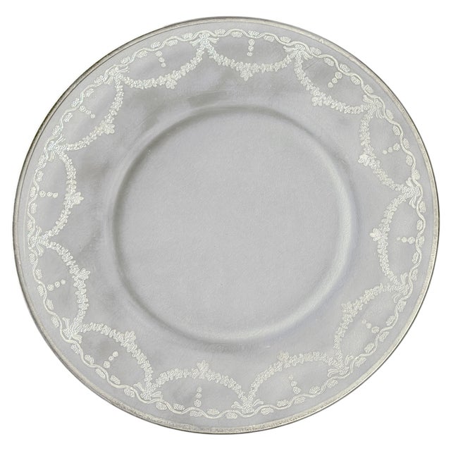 Glass Charger Plates with Silver Leaf Rococo Pattern by Arte Italica, 2011, Set of 23 For Sale - Image 10 of 10