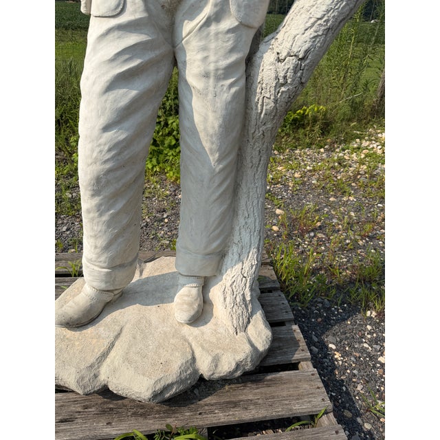 Monumental Cast Concrete Cowboy Western Gunslinger Sculpture - 80 Inches - Lifesize For Sale - Image 6 of 18